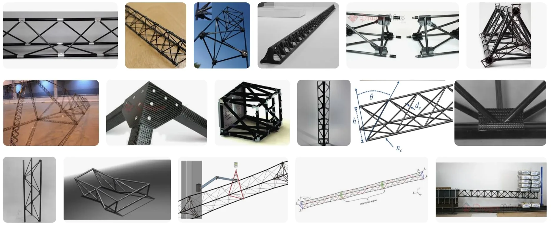 Carbon Fiber Truss Structure Design Shapes