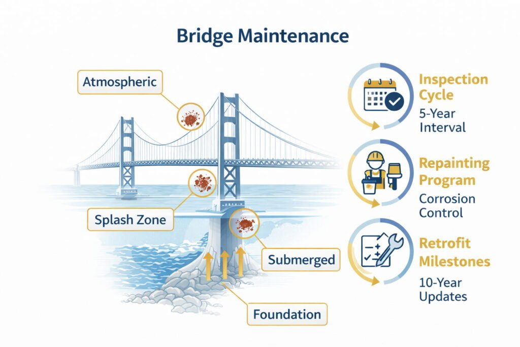 Bridge maintenance process infographic