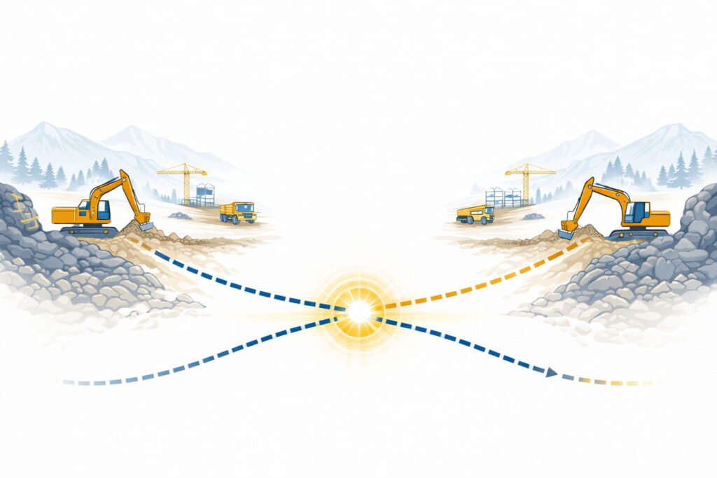 Construction fronts advancing to milestone link