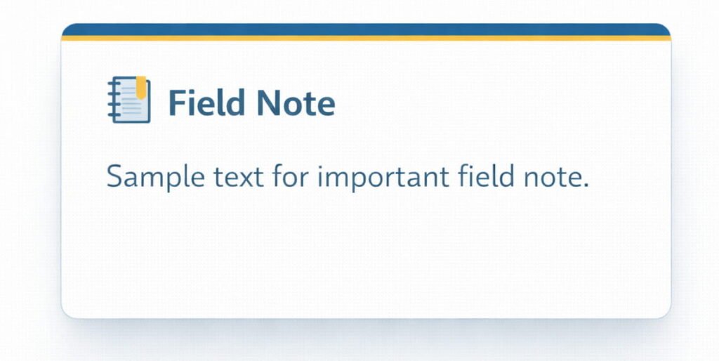 Field note design concept card
