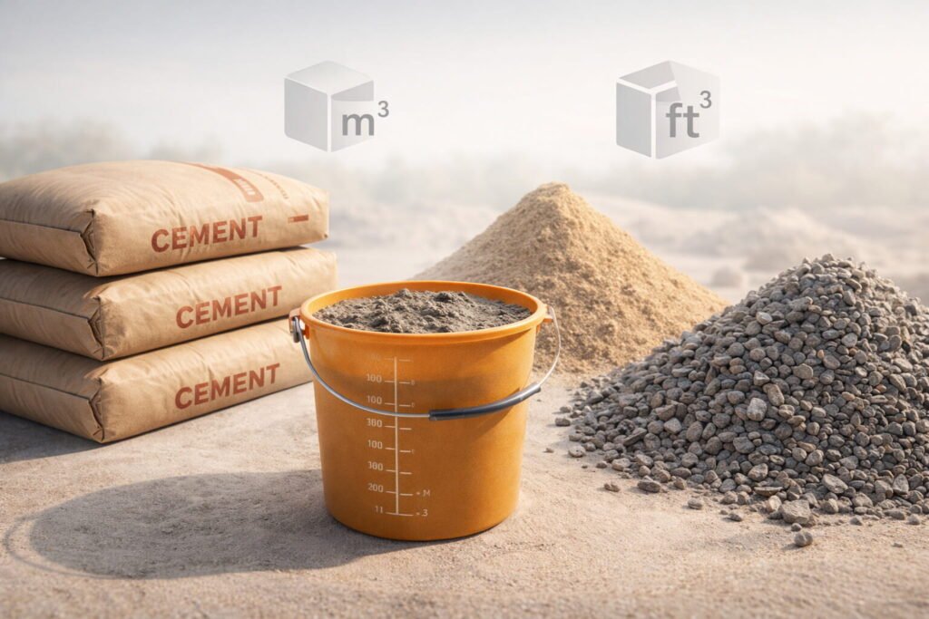 Construction materials in soft light