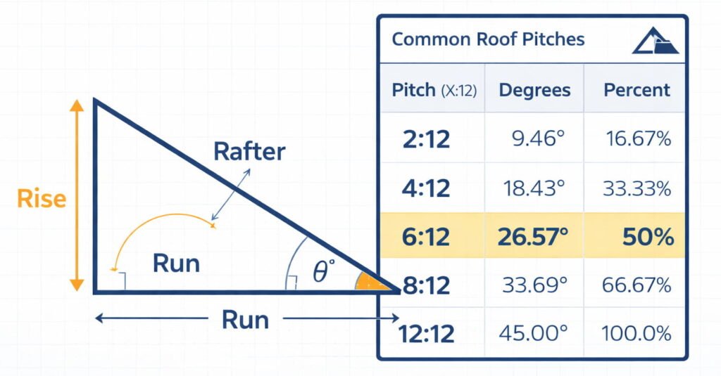 Roof pitch basics and common measurements
