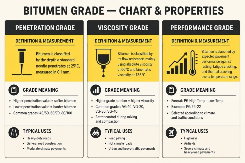 Common Grades of Bitumen Used Worldwide