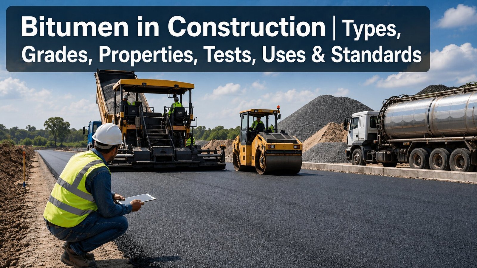Bitumen in Construction Types, Grades, Properties, Tests, Uses & Standards