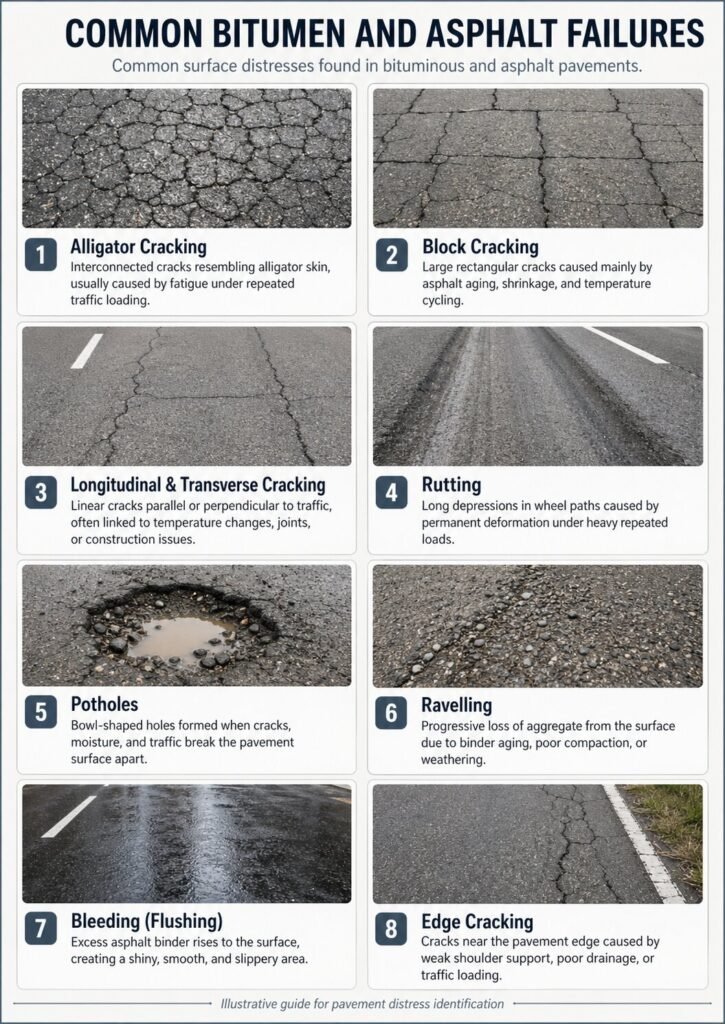 Common Bitumen and Asphalt Failures